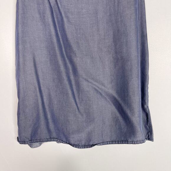 Lululemon Womens 8 Blue Chambray Split Back Tank Top Crew Neck Sleeveless - Picture 4 of 7